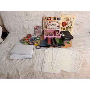 Scrapbooking Card Making Supply Lot DCWV Mariposa Matstack Stencils Stamps Tape